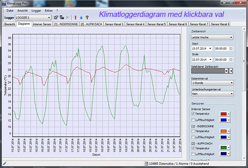 Ytterligare vy från loggningsprogrammet